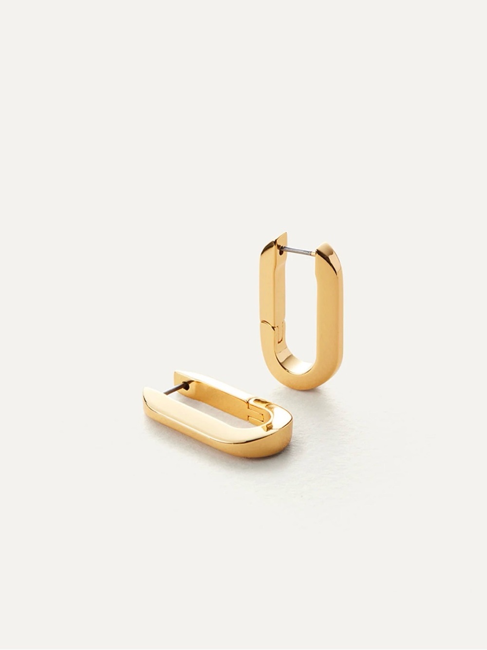 Jenny Bird U Link Gold Rectangular Hoop Earrings